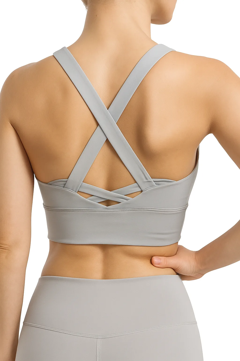20250818_1616_Crisscross Back Sports Bra_remix_01k2z9mkksf2j8fg7j8xa6bm2z