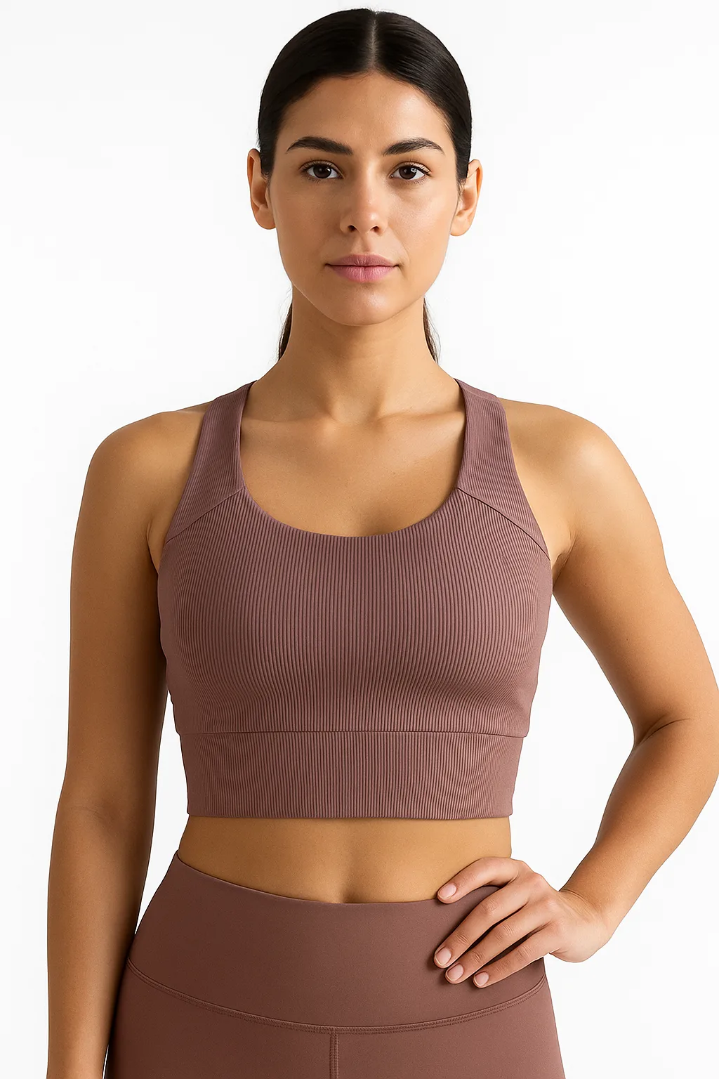 20250818_1730_Ribbed Mauve Sports Top_remix_01k2zdvd71e88srgm0jmwjzhap