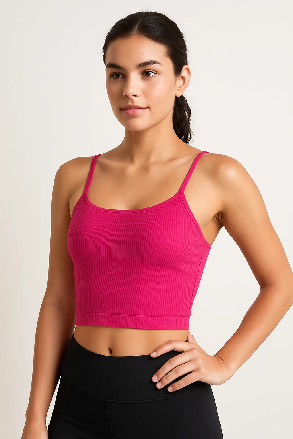 20250818_1743_Ribbed Fuchsia Sports Top_simple_compose_01k2zepqy1ftabsdt09aayehyc